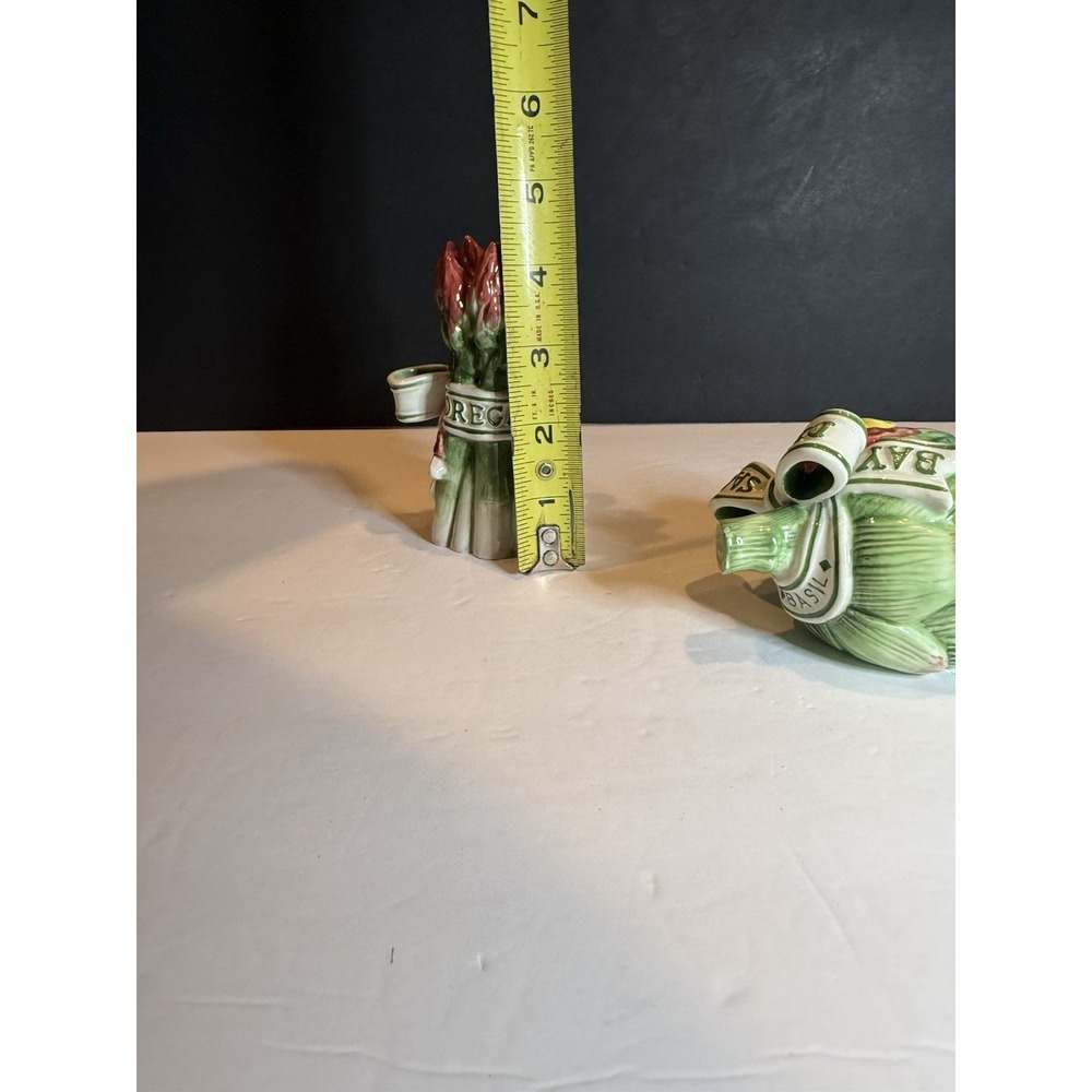 Vtg Fitz & Floyd Herb Garden Dill Sage Salt Pepper Shakers Artichoke Asparagus - Picture 14 of 14